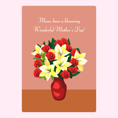 Mother's Day card with flowers for Mum