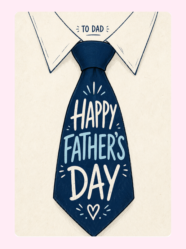 Tie Design Father’s Day Cake Card, for Dad