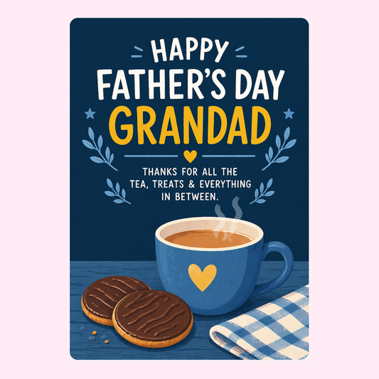 Tea & Biscuits Treat Grandad Cake Card | MailBakes
