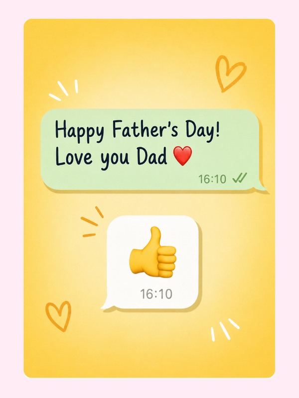 Dad Thumbs Up Text Cake Card letterbox cake card with freshly baked cake slices