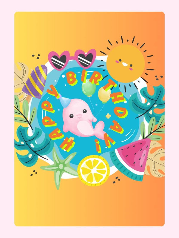 Dolphin Cake Card, birthday