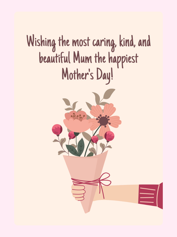 Mother's Day card with flowers for Mum