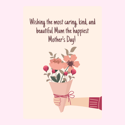 Mother's Day card with flowers for Mum