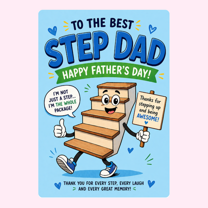 Fun "The Whole Package" Step Dad Cake Card | MailBakes