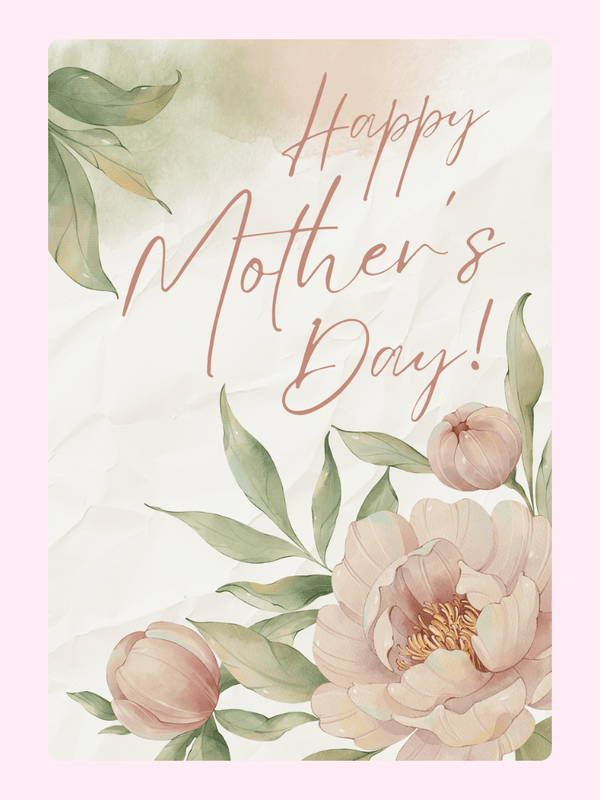 Mother's Day card with watercolor flowers
