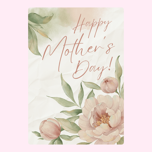 Mother's Day card with watercolor flowers