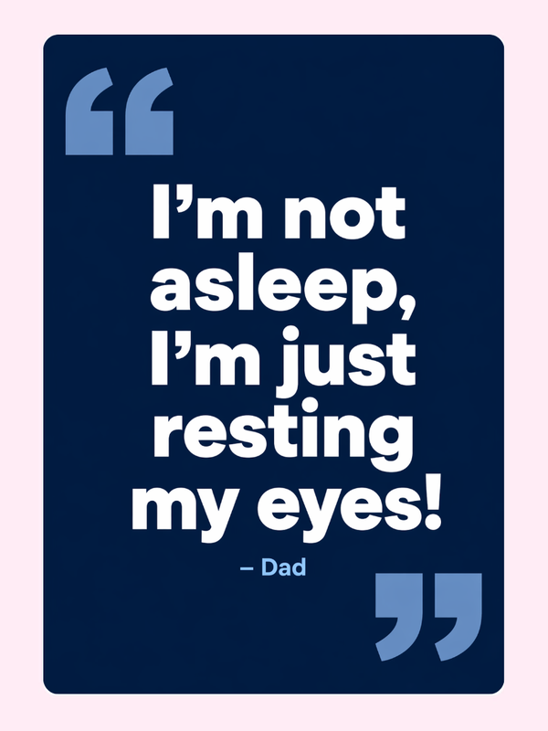 Resting Dad Mode Father’s Day Cake Card letterbox cake card with freshly baked cake slices