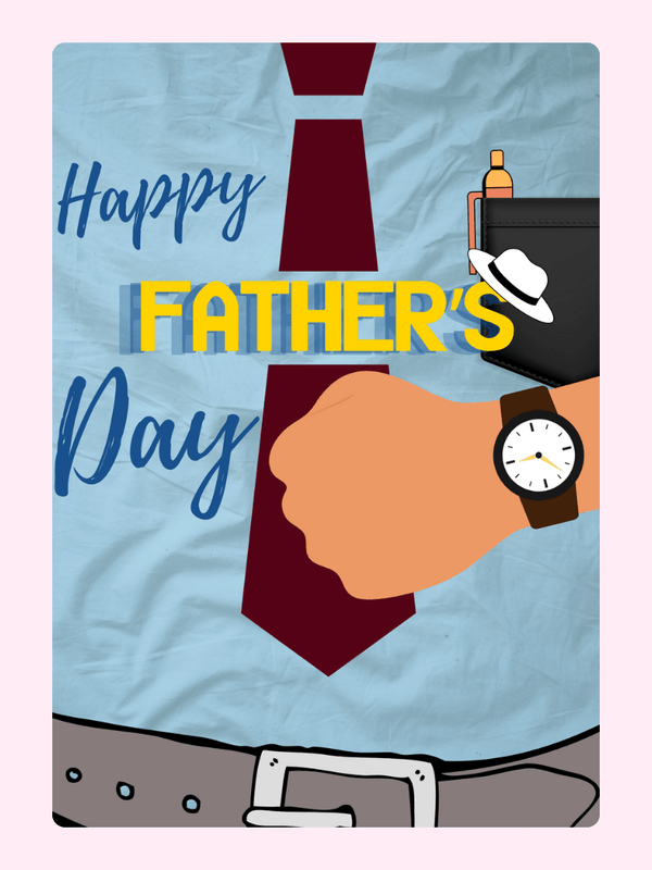 Tie And Watch Father's Day Cake Card