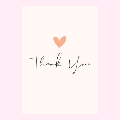 Thank You Heart Cake Card