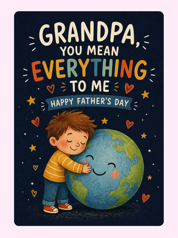 You Mean the World to Me Grandpa Cake Card, for grandparents