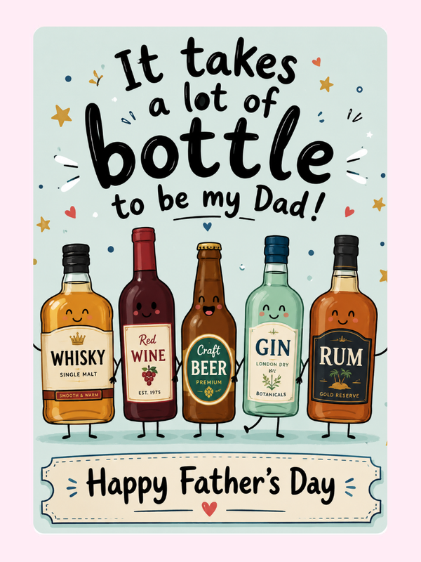Bottle Of Bakes Cheers Cake Card letterbox cake card with freshly baked cake slices