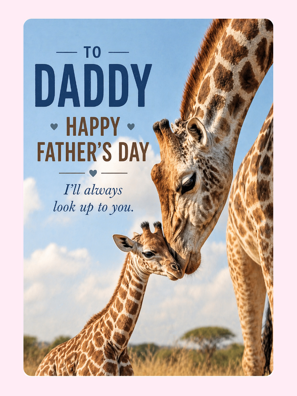 Always Look Up To You Giraffes Father's Day Cake Card, for Dad