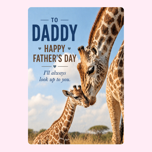 Always Look Up To You Giraffes Father's Day Cake Card | MailBakes