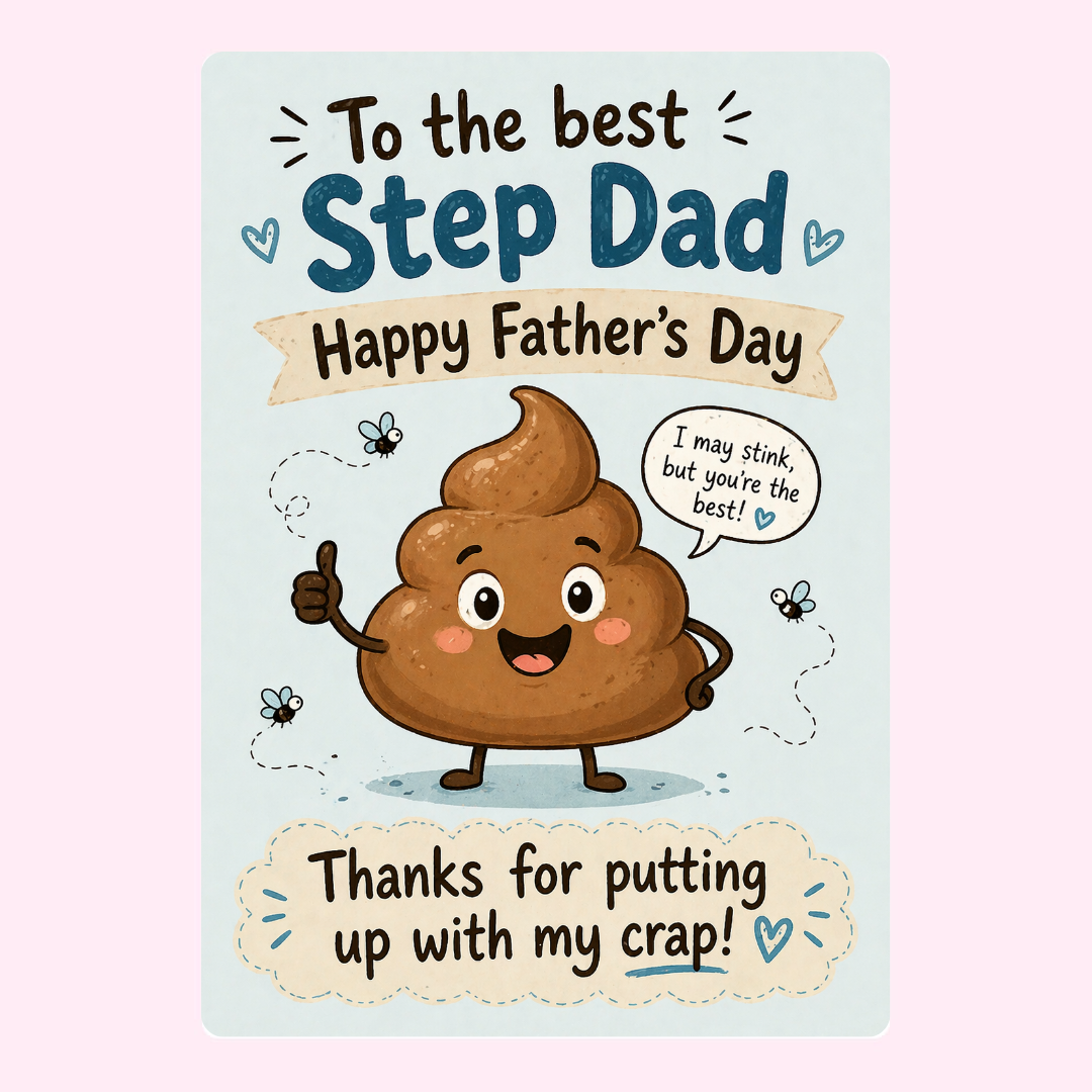 Playful "Putting Up With Me" Step Dad Cake Card | MailBakes