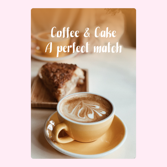 Coffee and cake image, a perfect match
