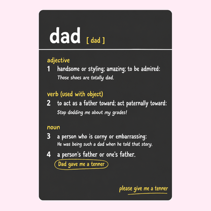Dad Definition Meaning Cake Card | MailBakes