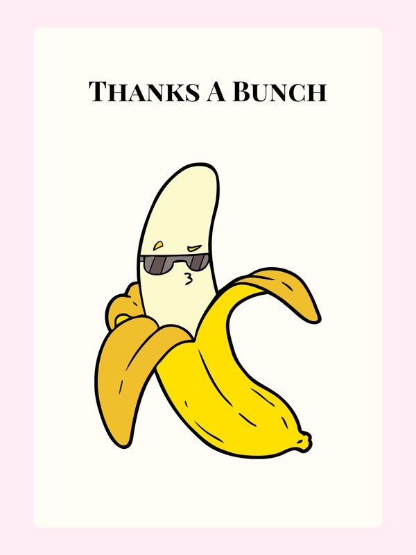 Thanks a Bunch card with cool banana