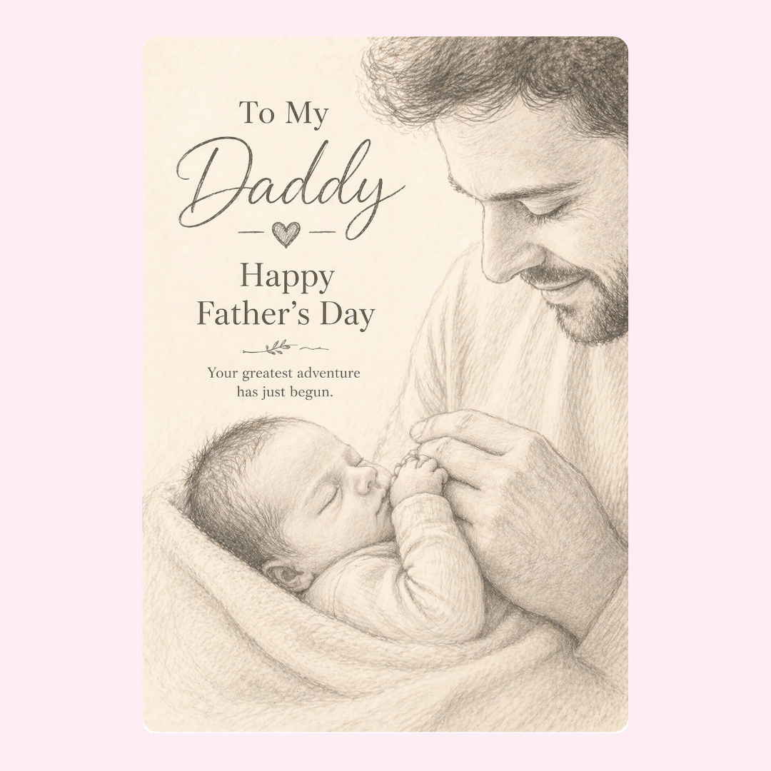 Sweet Newborn Adventure 1st Father's Day Cake Card | MailBakes