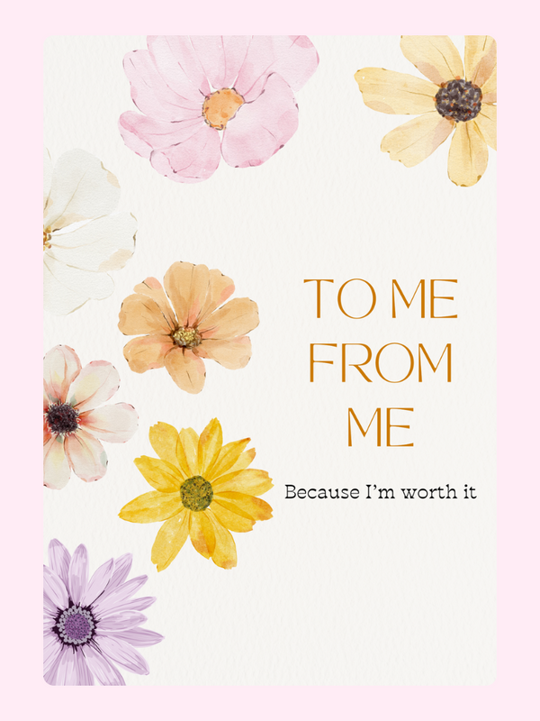I'm Worth It letterbox cake card with freshly baked cake slices