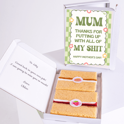 Mother's Day cake with Mum card and a note for Lilly