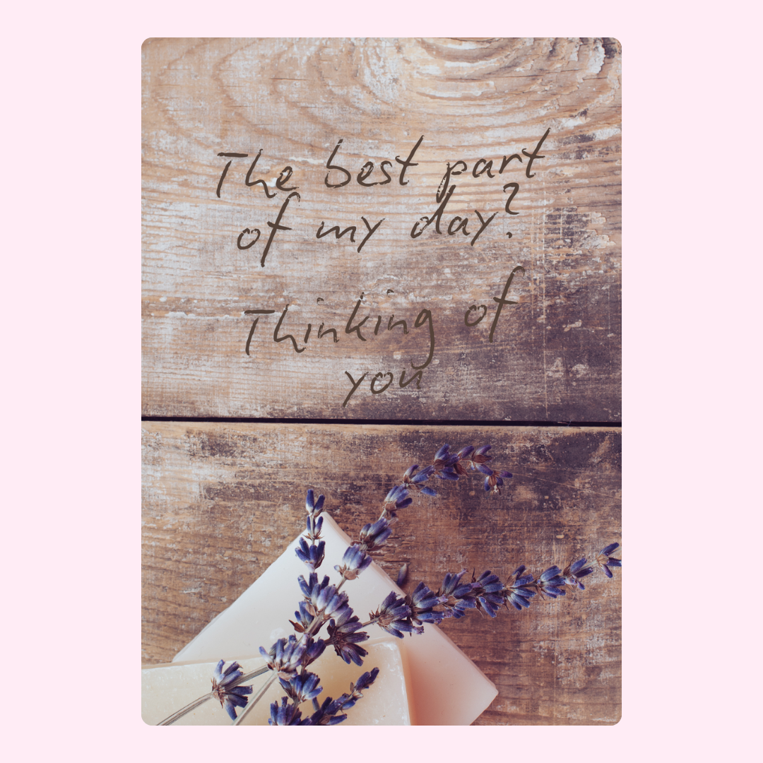 Thinking of you card with lavender