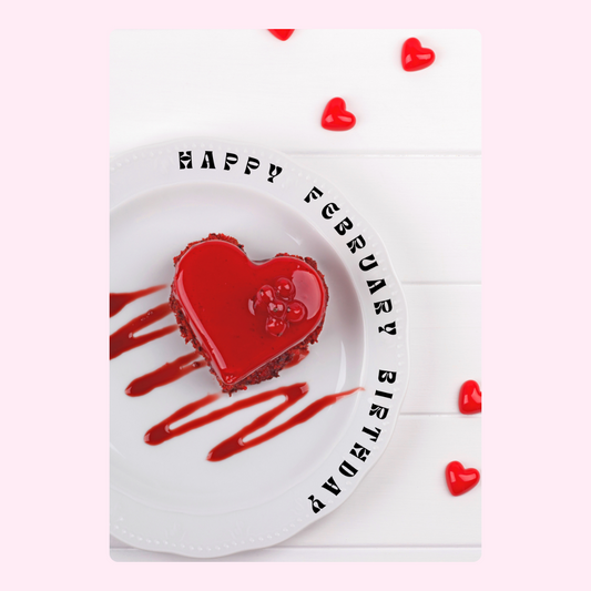 Happy February Birthday Heart Cake