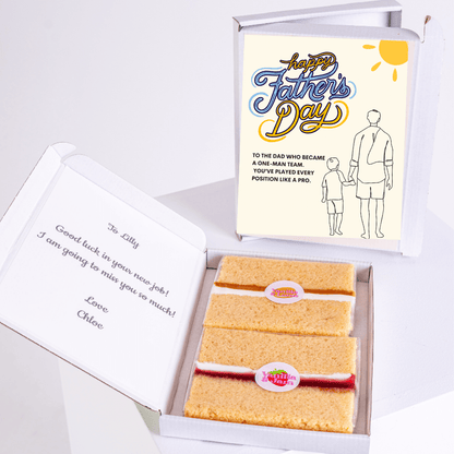 Father's Day card and cake gift box for dad.