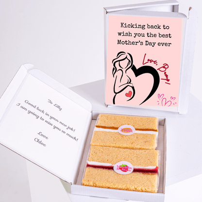Mother's Day gift box with cake and Mother's Day card