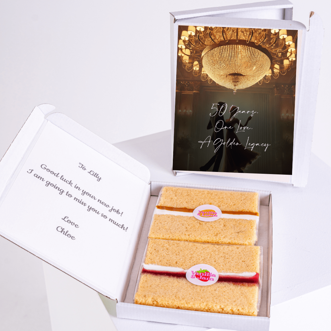 Cake box gift for Lilly, farewell and good luck message.