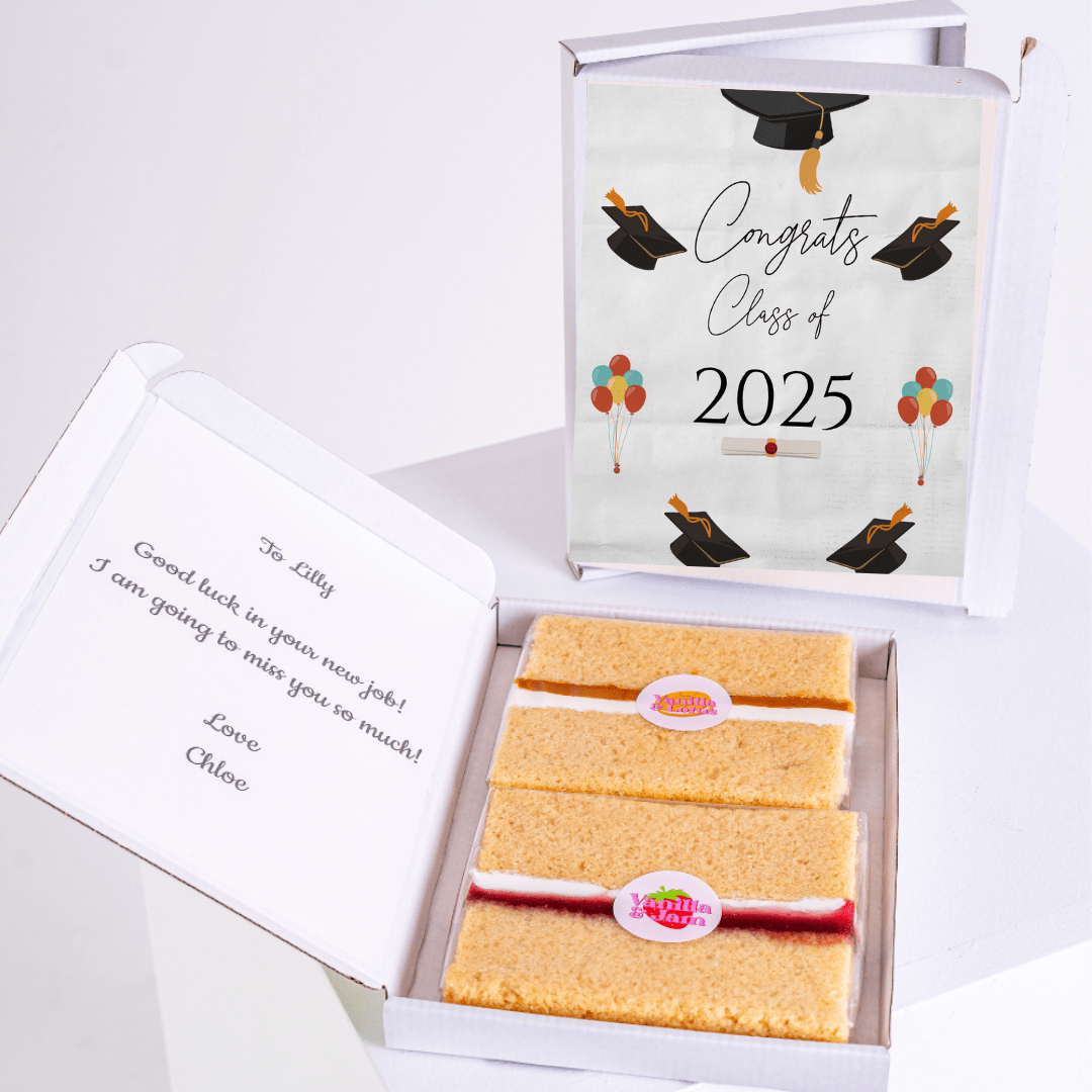Graduation cake box for Lilly, Congrats Class of 2025.