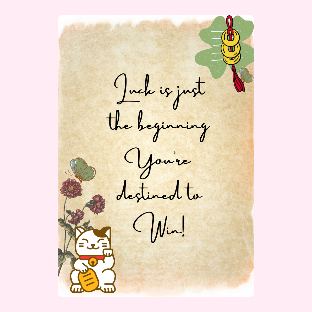 Lucky cat Luck is just the beginning quote