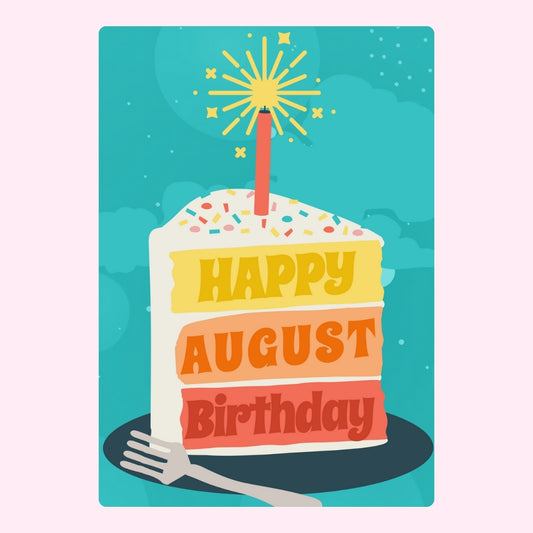Happy August birthday cake design