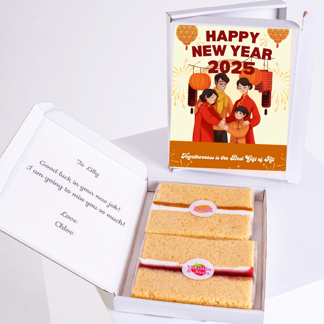 Chinese New Year 2025 cake gift with message for Lilly.