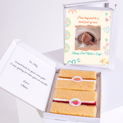 Mother's Day cake gift with card & baby feet, Happy First Mother's Day