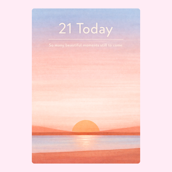 21 today birthday card sunset design