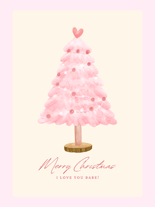 I Love You Babe Cake Card, Christmas