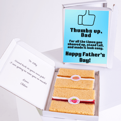 Father's Day cake gift box with Thumbs up, Dad message