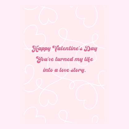 Valentine's Day card with love story quote