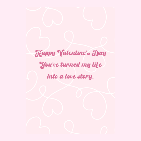 Valentine's Day card with love story quote