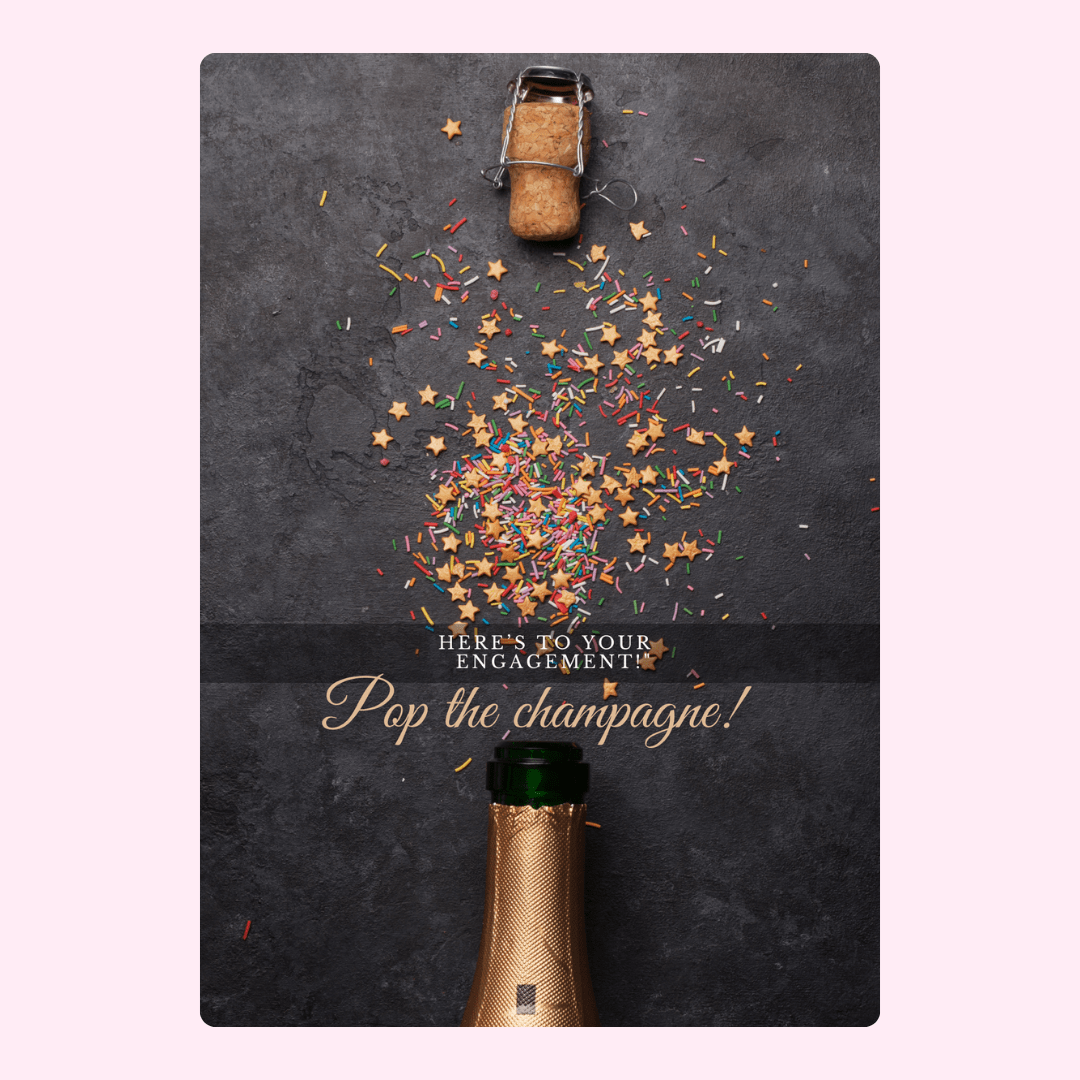 Engagement champagne pop with stars