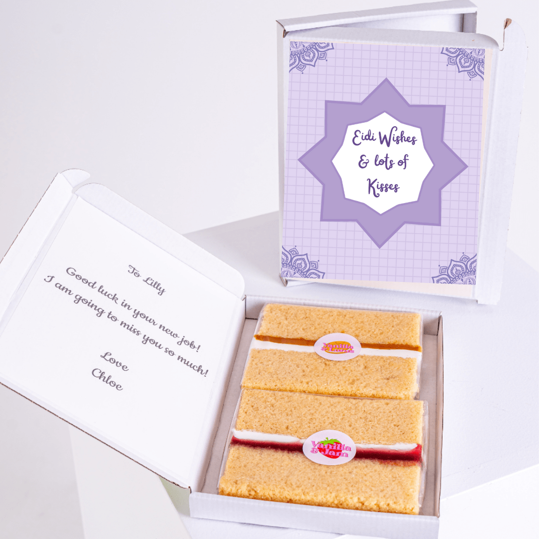 Eid cake gift box with wishes for Lilly.