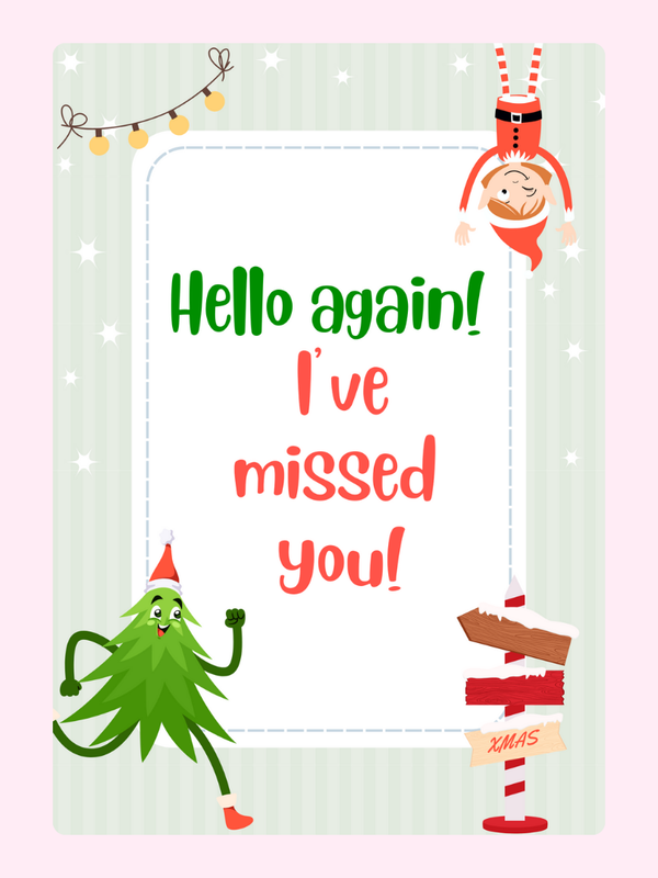 Hello Again! Cake Card, Christmas