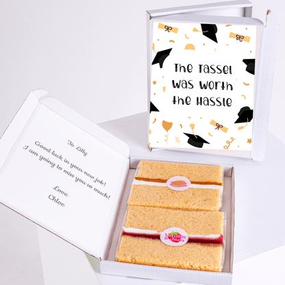 Graduation cake gift box for Lilly, The tassel was worth the hassle