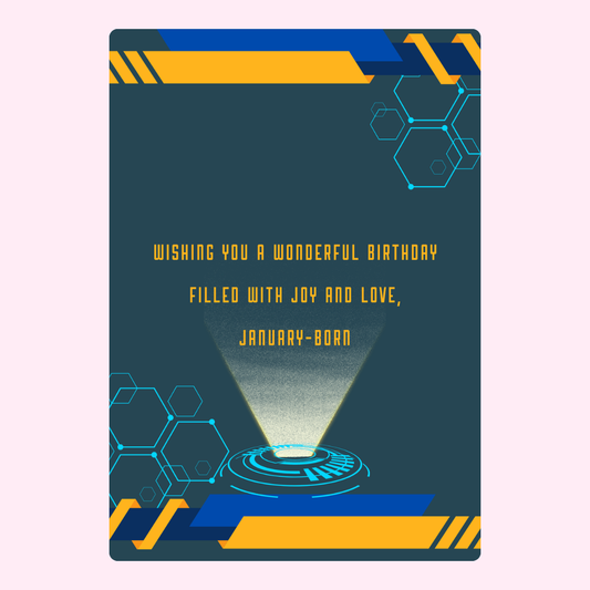 Birthday card for January-born, design 21