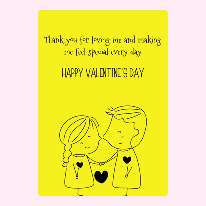 Valentine's Day card with loving message and couple
