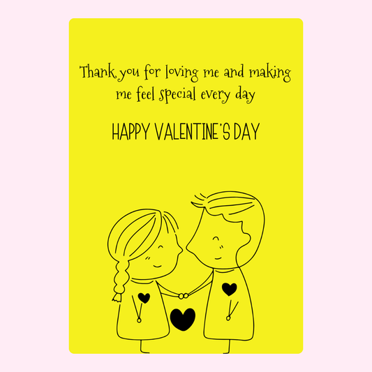 Valentine's Day card with loving message and couple