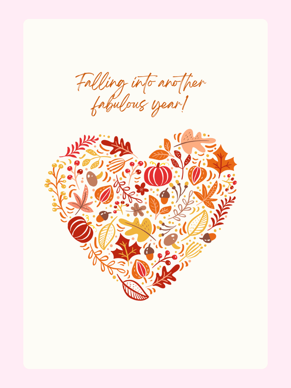 Autumn heart greeting card