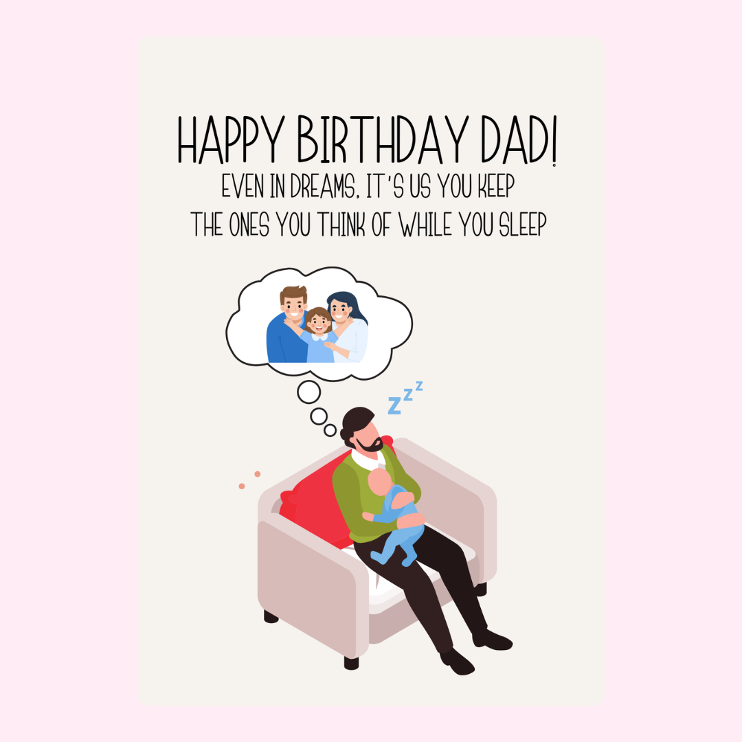Happy Birthday Dad with family dream bubble.