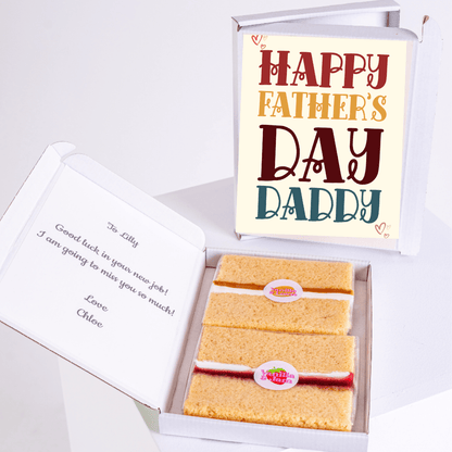 Father's Day gift box with cake and card, Happy Father's Day Daddy