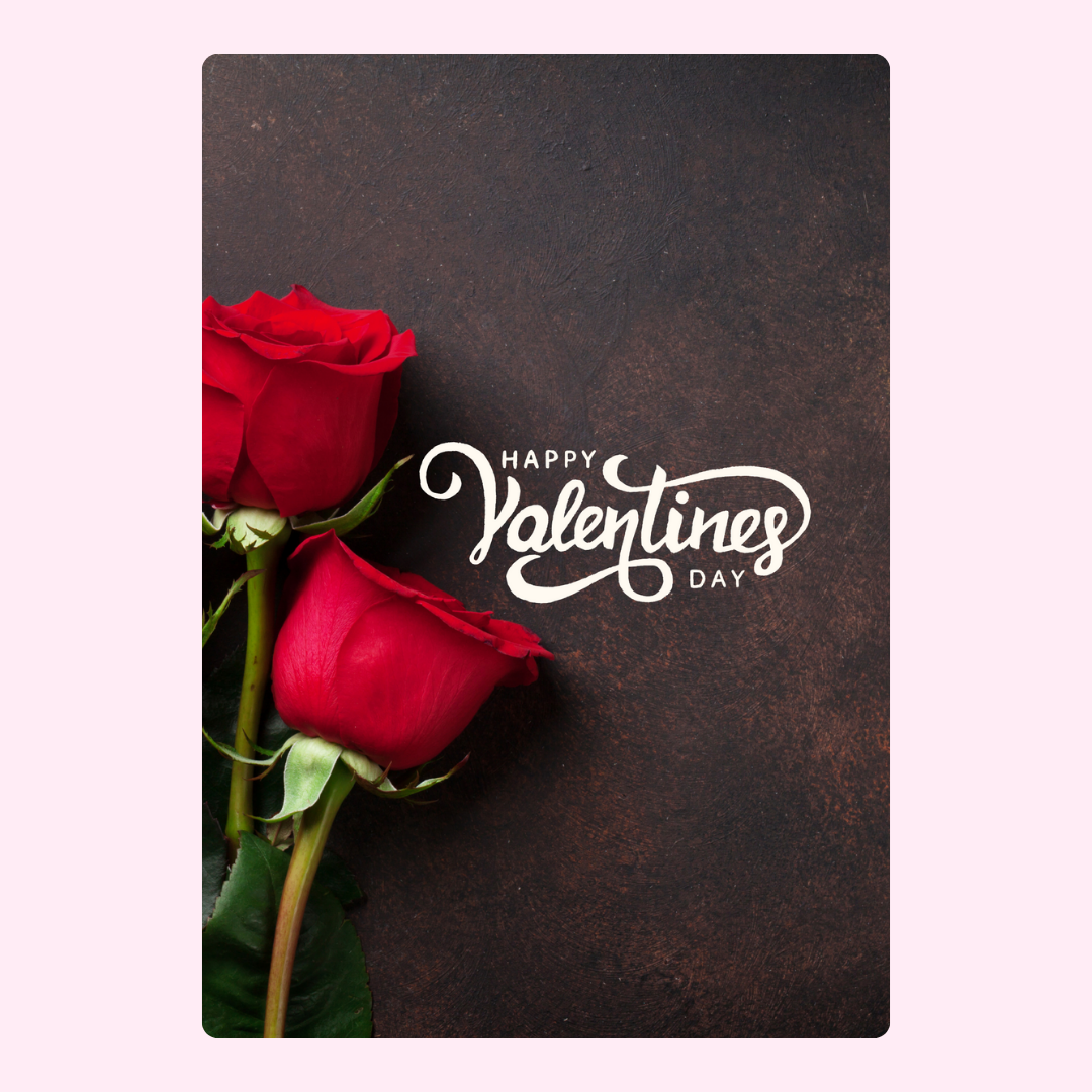 Happy Valentine's Day card with red roses, image 21